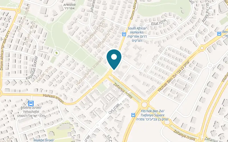 Map showing Nobi Shawarma at 10 Kikar Tsfanya, Ashkelon