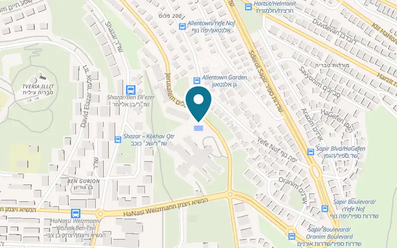 Map showing Nof Kinneret Hotel at 38 Jerusalem Street, Tiberias