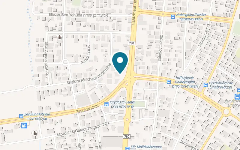 Map showing Nuniz at 59 HaAtzmaut Street, Kiryat Ata