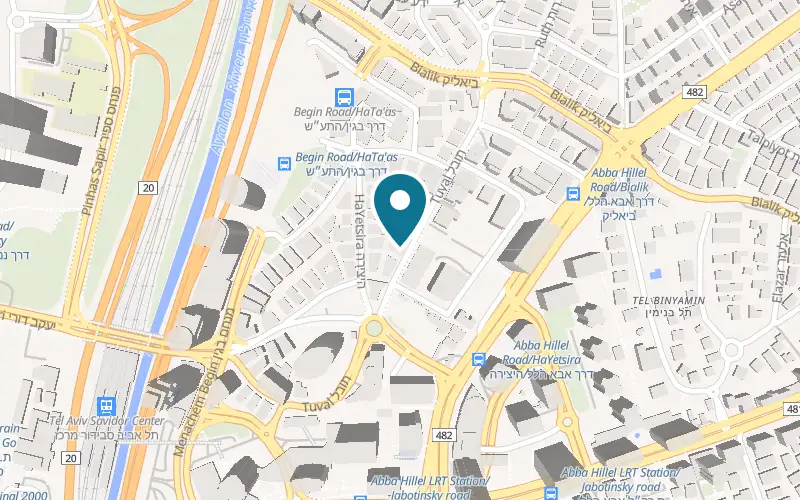 Map showing OK Barber Shop at 34 Tuval Street, Ramat Gan