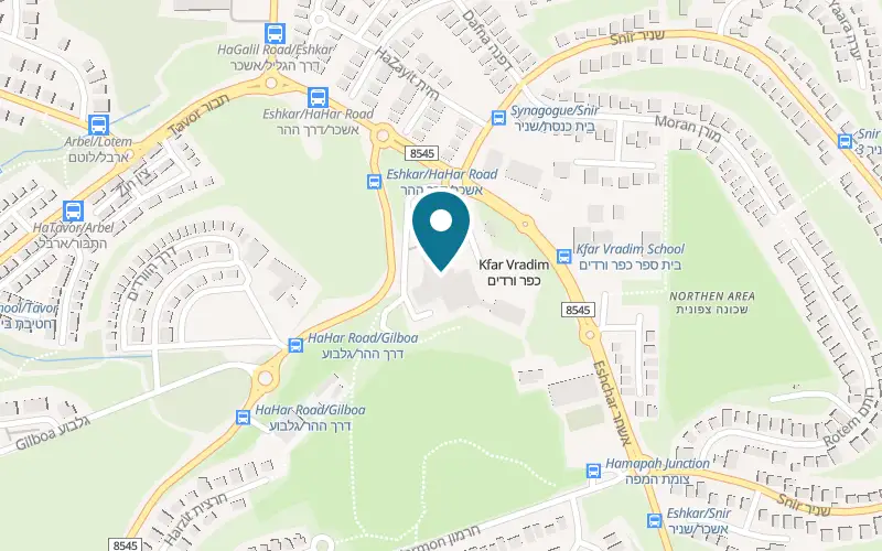 Map showing Cafe Oliver at Kfar Vradim commercial centre, Kfar Vradim