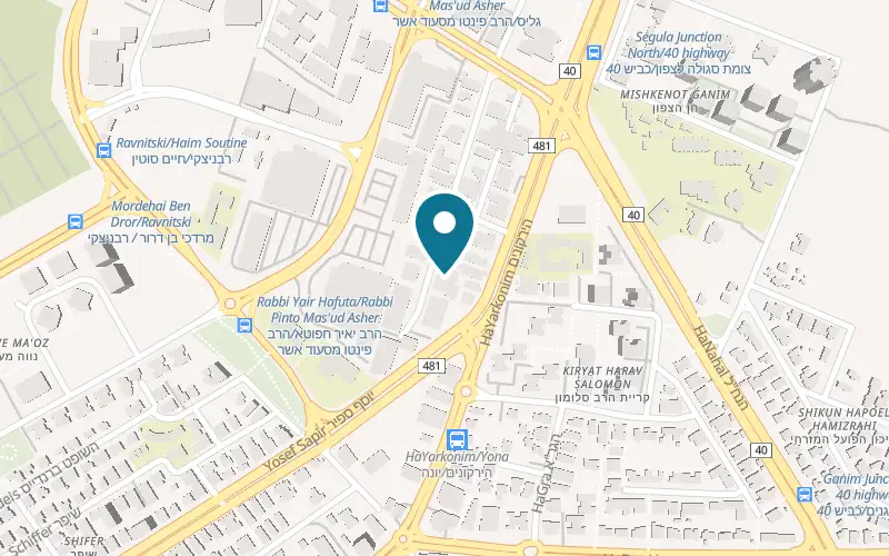 Map showing Or HaBazak Garage at 25 David Marcus Street, Petah Tikva