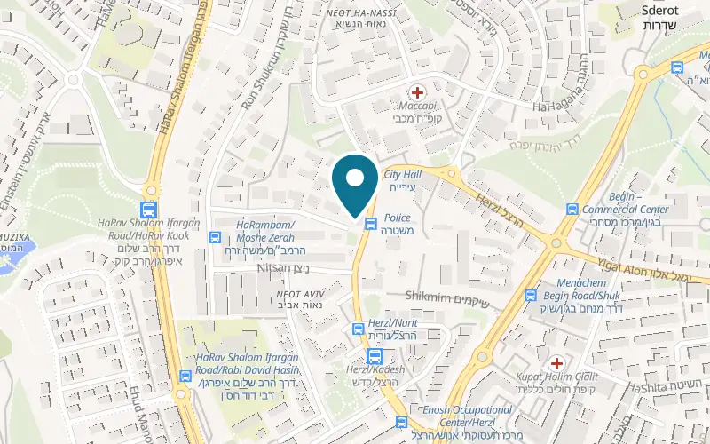 Map showing Oryosss at 27 Moshe Zarach Street, Sderot