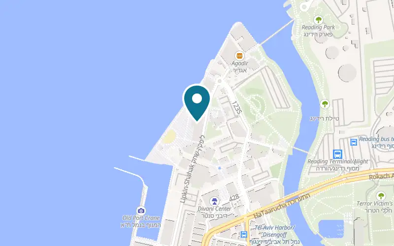 Map showing Oshi Oshi Tel Aviv Port at Hangar 21, Tel Aviv Port, Tel Aviv-Yafo