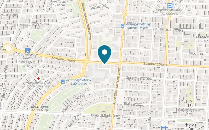 Map showing Patatas at 58 Sokolov Street, Holon