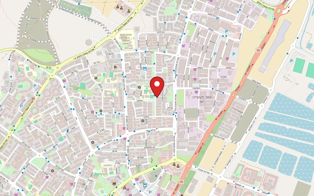 Map showing Pedro at 38 Sderot Ye'elim, Eilat