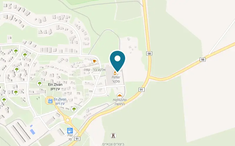 Map showing Pelter Winery at Kibbutz Ein Zivan, northern Golan Heights, Ein Zivan