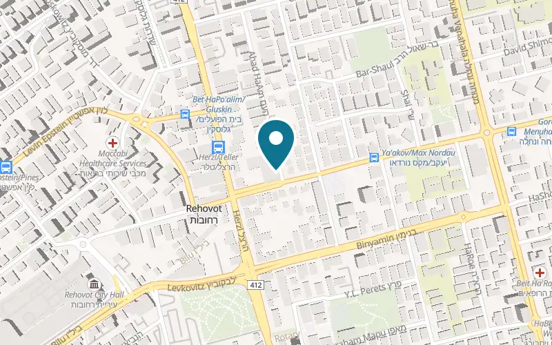 Map showing Pizza 194 at 1 Ahad Ha'am Street, Rehovot