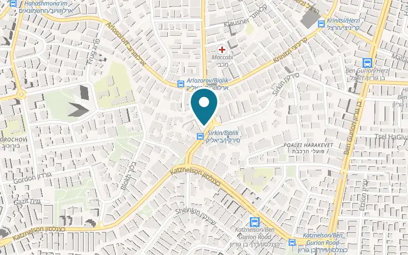 Map showing Pizza Agvania at 15 Sirkin Street, Givatayim