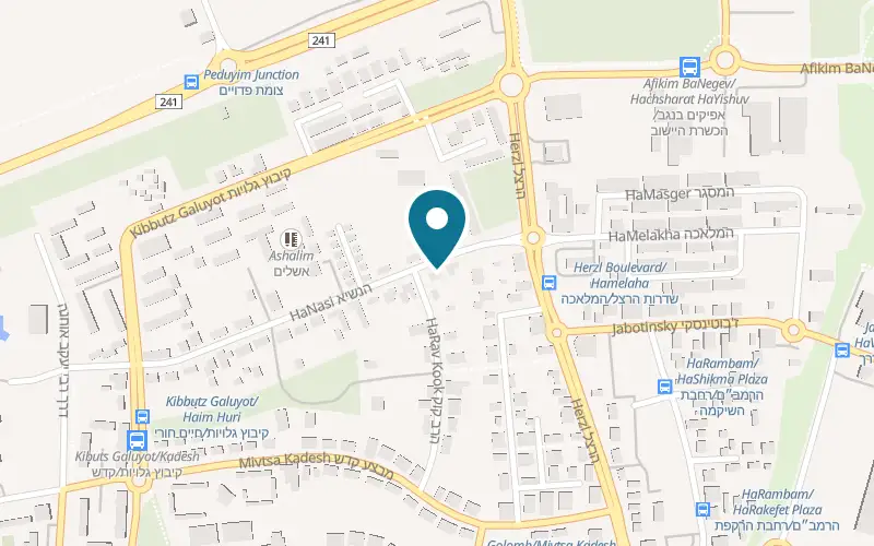 Map showing Pizza BaTabun, Bati LeGani at 9 HaNasi Street, in the Bati LeGani plant nursery, Ofakim