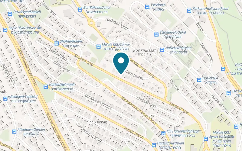 Map showing Pizza Company at 16 Shaked Street, Tiberias