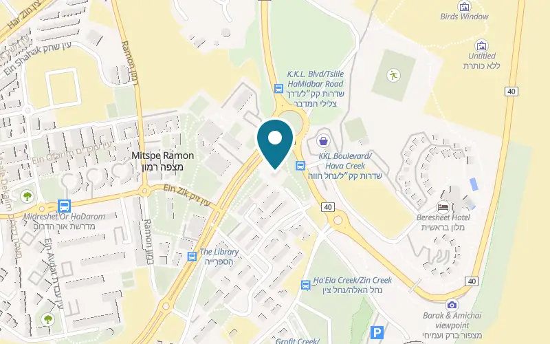 Map showing Pizza Hut Mitzpe Ramon at 1 Ben Gurion Boulevard, Mitzpe Ramon