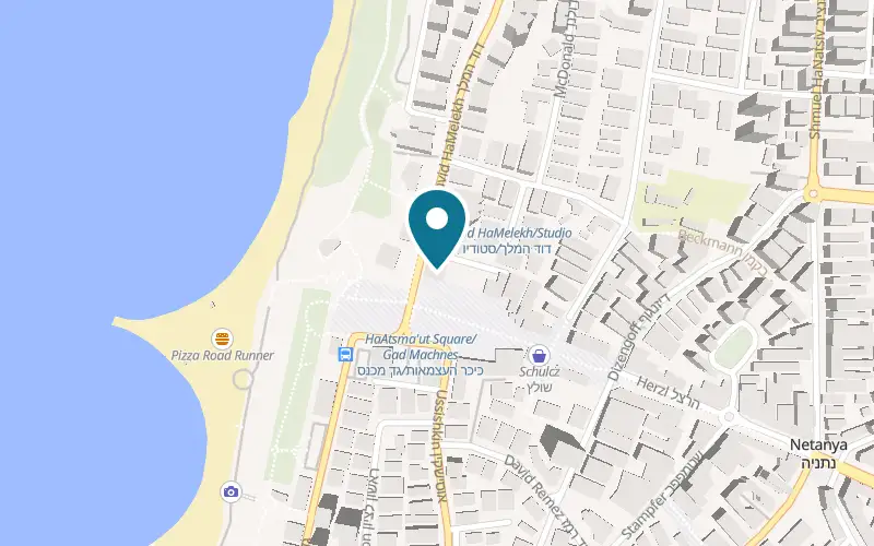 Map showing Pizza Hut Netanya City Centre at 3 Kikar HaAtzmaut, Netanya