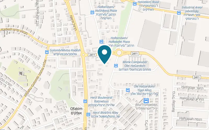 Map showing Pizza Hut Ofakim at 14 Sderot Yahadut Darom Africa, Ofakim