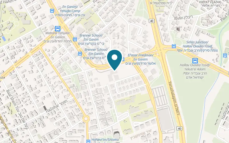 Map showing Pizza Hut Petah Tikva Sirkin at 96 Ein Ganim Street, Petah Tikva