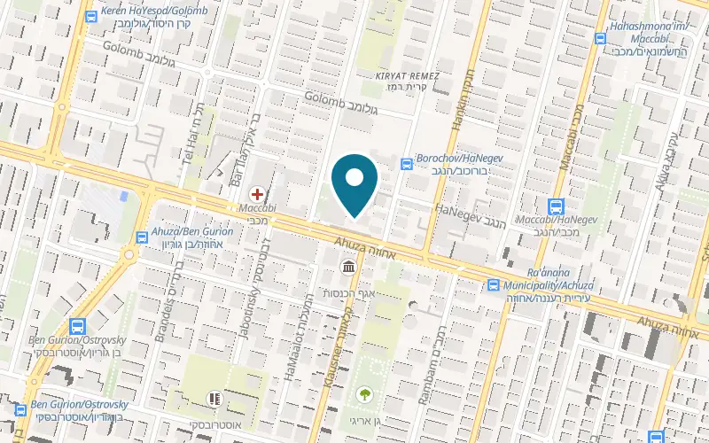 Map showing Pizza Hut Ra'anana at 110 Ahuza Street, Ra'anana