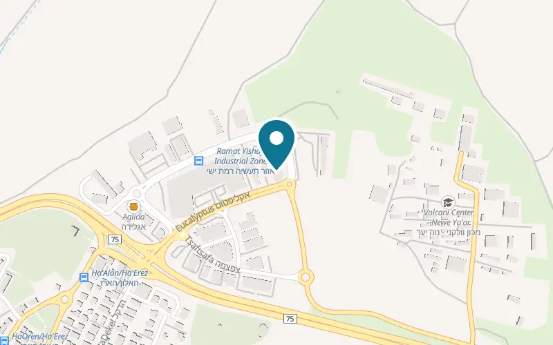 Map showing Pizza Hut Ramat Yishai at 3 Eucalyptus Street, Ramat Yishai