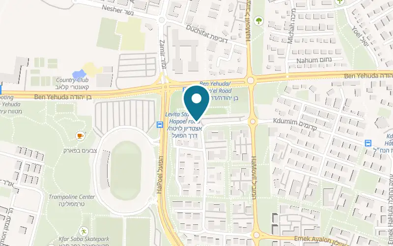 Map showing Pizza Liga at 25 Bikat Beit Netofa Street, Kfar Saba