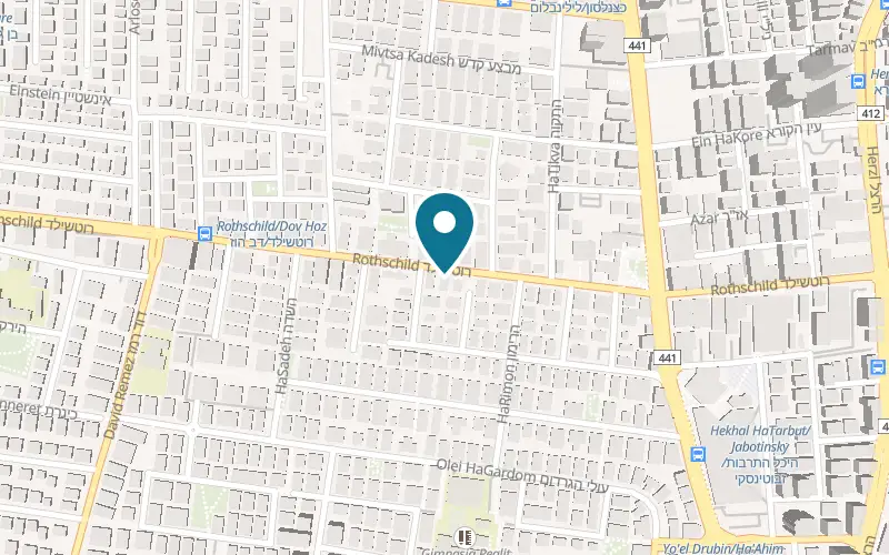 Map showing Pizza Louise at 79 Rothschild Street, Rishon LeZion