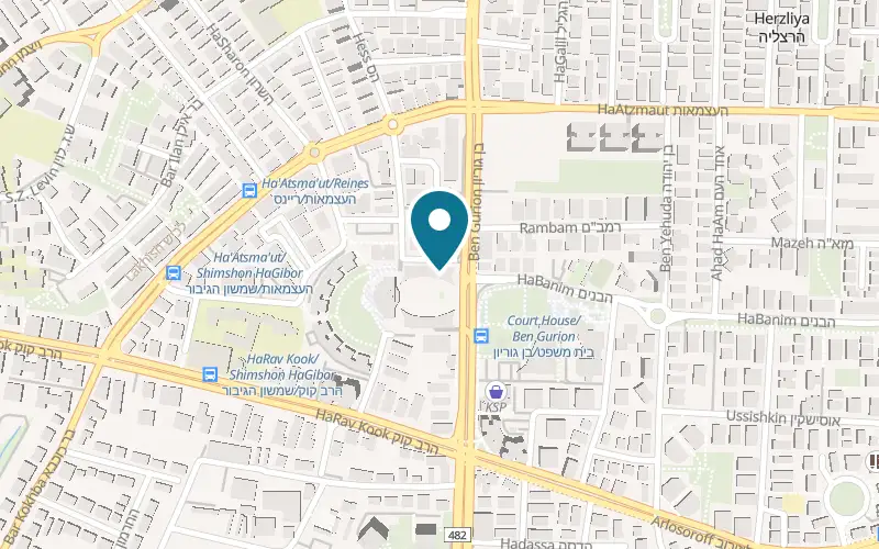 Map showing Pizza Rondo Herzliya at Shaar HaIr, 22 Ben Gurion Boulevard, Herzliya