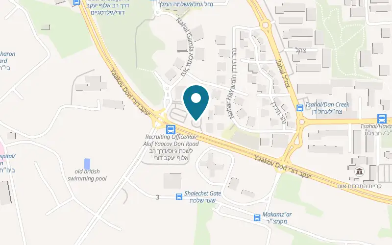 Map showing Pizza Shemesh Kiryat Ono at 7 Yaakov Dori Street, Kiryat Ono