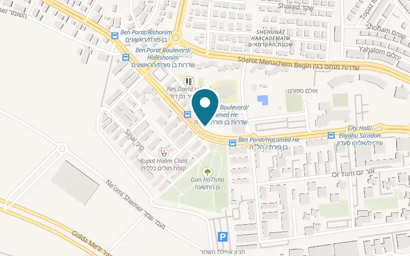 Map showing Pizza Shemesh Or Yehuda Ben Porat at 79 Ben Porat Street, Or Yehuda