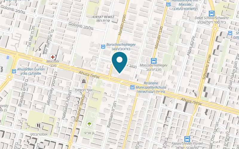 Map showing Pizza Shemesh Ra'anana at 100 Ahuza Street, Ra'anana