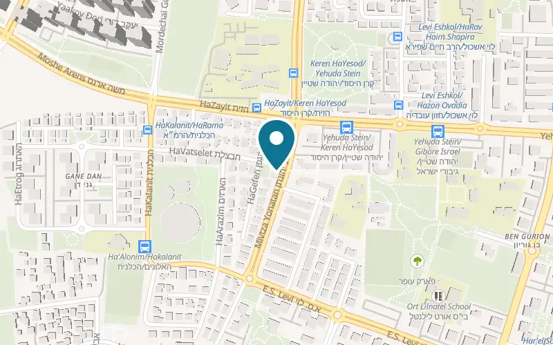 Map showing Pizza Shemesh Ramla Mivtza Yonatan at 8 Mivtza Yonatan Street, Ramla
