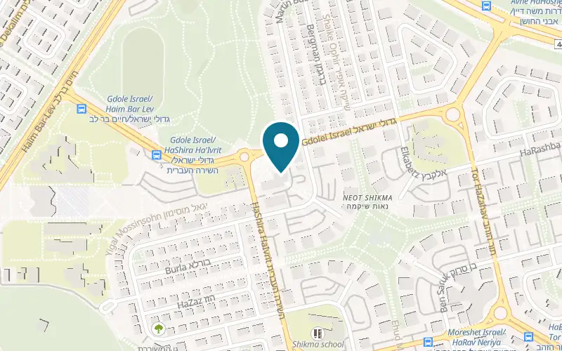 Map showing Pizza Shemesh Rishon LeZion Cardo at 10 HaShira HaIvrit Street, Cardo complex, Rishon LeZion