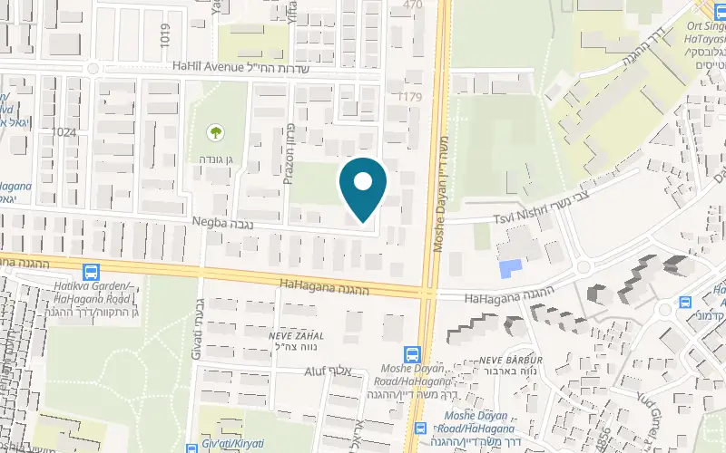 Map showing Pizza Shemesh Tel Aviv Negba at 1 Negba Street, Tel Aviv-Yafo