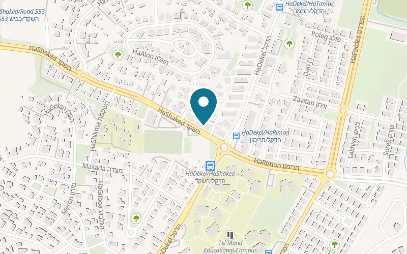 Map showing Pizza Shemesh Tel Mond at 2 HaShaked Street, Tel Mond