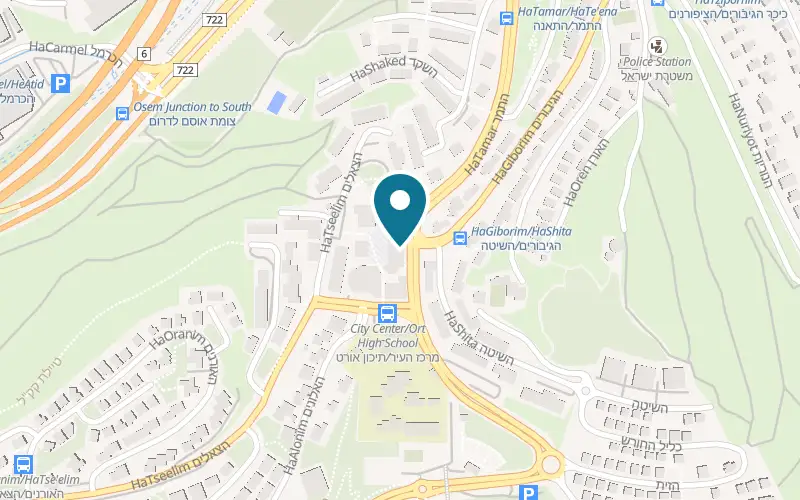 Map showing Pizza Story Yokneam at 6 HaTamar Street, Yokneam Illit