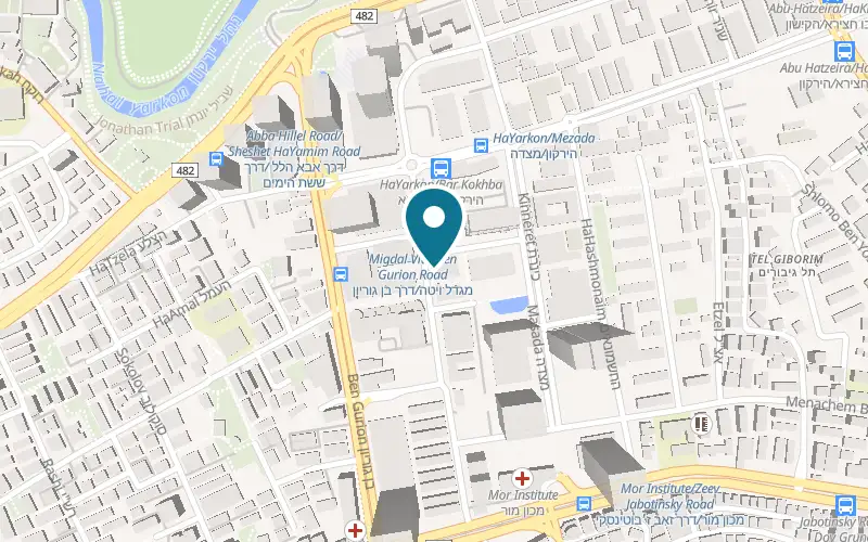 Map showing Poke' Van Bnei Brak at 16 Bar Kochba Street, Bnei Brak