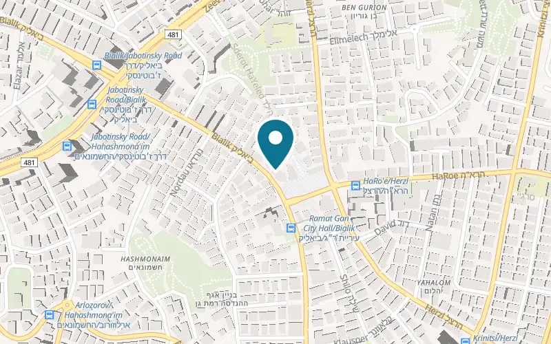 Map showing Por La Vida at 48 Bialik Street, Ramat Gan