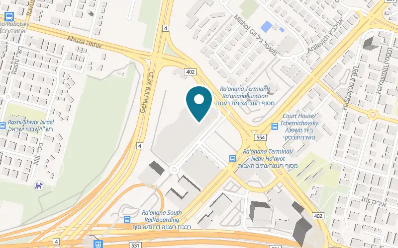 Map showing PROFIT Ra'anana - Kfar Saba at Infinity project, 2 HaPnina Street, Ra'anana