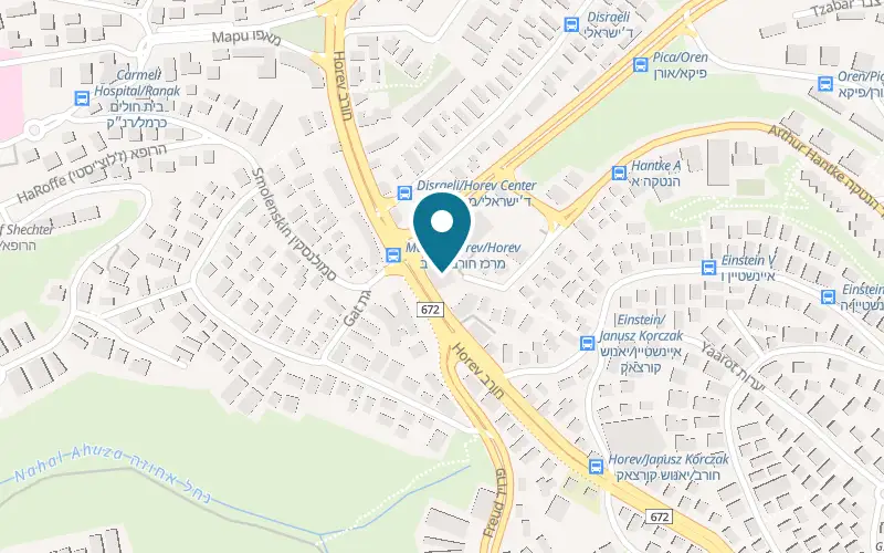 Map showing Prosper Ohayon at 15 Horev Street, Horev Mall, first floor, Haifa