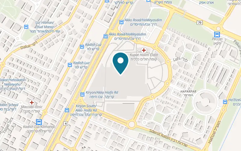 Map showing Raffaello at The Kiryon mall, 192 Derekh Akko, Kiryat Bialik