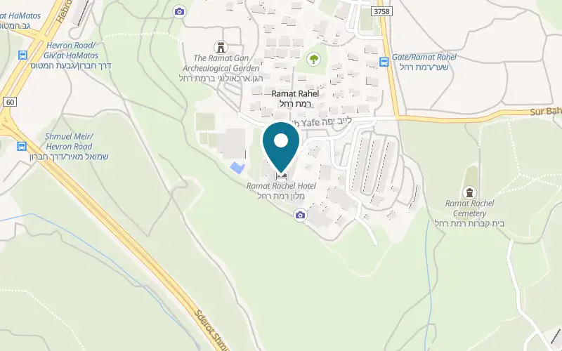Map showing Ramat Rachel Hotel at Kibbutz Ramat Rachel, Ramat Rachel
