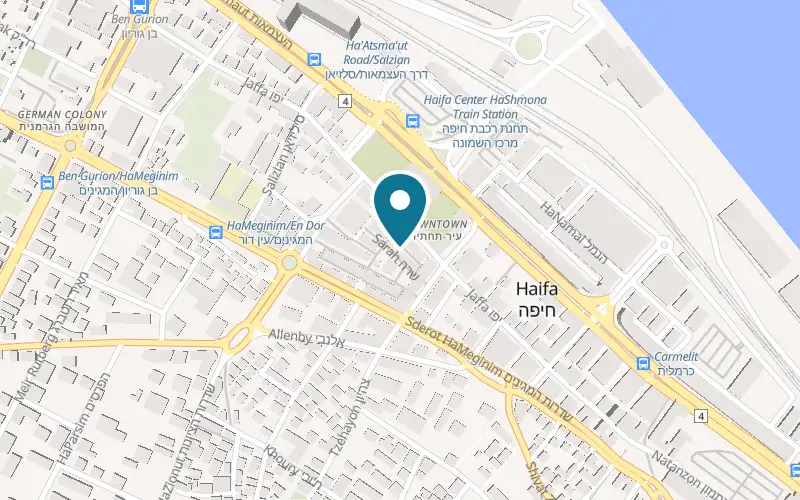 Map showing Ringo Barbers, Lower City at 12 Sara Street, Lower City, Haifa