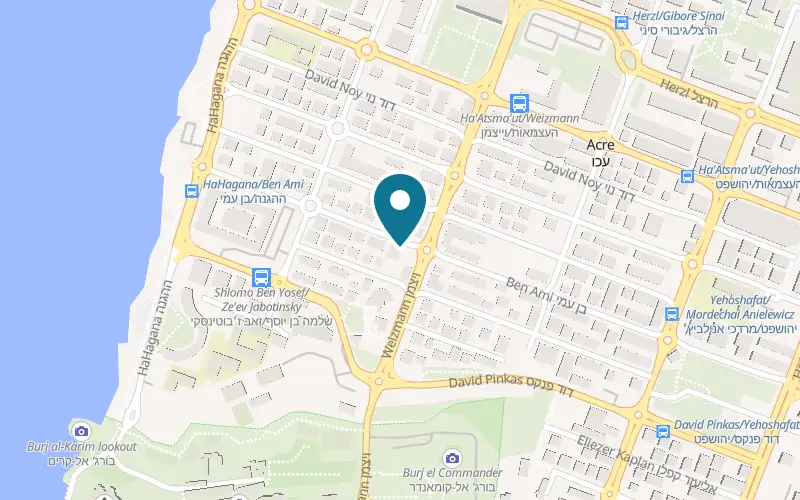 Map showing Risotto at 16 Ben Ami Street, Acre