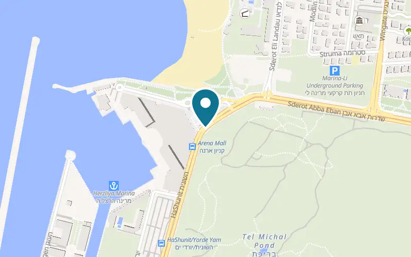 Map showing The Ritz-Carlton, Herzliya at 4 HaShunit Street, Herzliya Marina, Herzliya