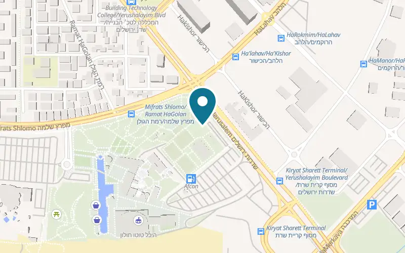 Map showing Rockiz at 210 Yerushalayim Boulevard, Peres Park, Holon