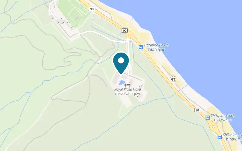 Map showing Royal Plaza Tiberias at 1 Eliezer Kaplan Avenue, Ganei Menora, Tiberias
