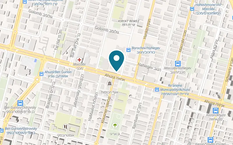 Map showing Schneider Watches and Jewellery at 108 Ahuza Street, Ra'anana