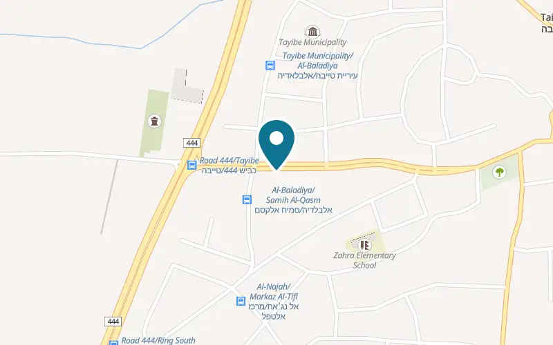 Map showing Shata & Daka at 7 Mahmoud Darwish Street, Taibe