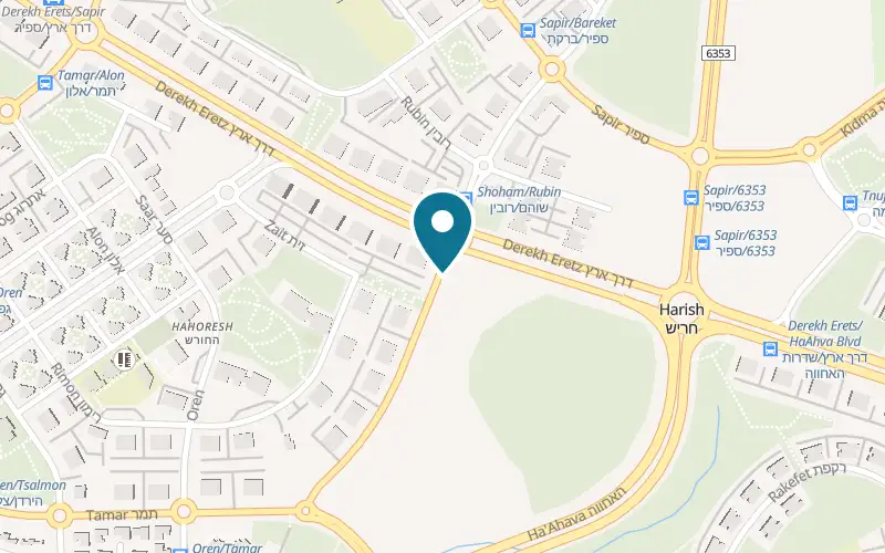 Map showing Shawarma HaMelachim at 1 Tze'elon Street, Harish