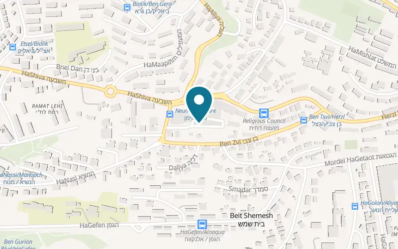 Map showing Shawarma Sakuri at 4 Neuman Square, Beit Shemesh