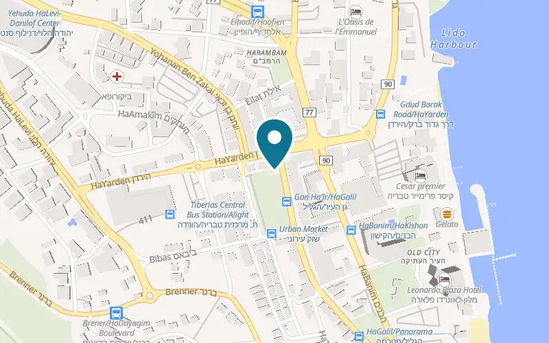 Map showing Shilat Watches and Jewellery at 1 HaGalil Street, Tiberias