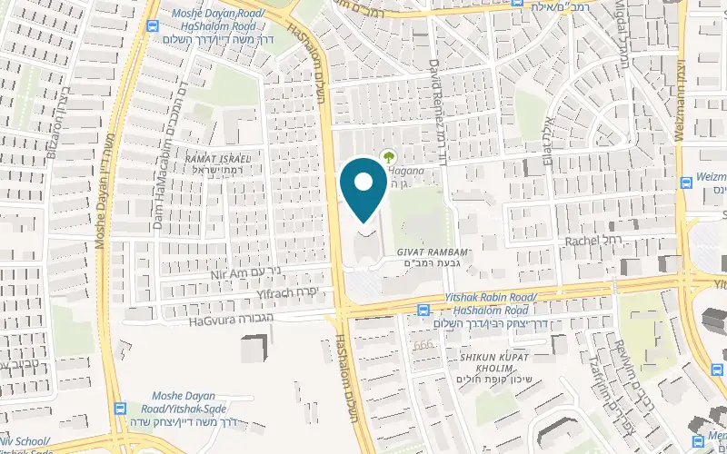 Map showing Shipudei Chen at 53 Derech HaShalom, Givatayim