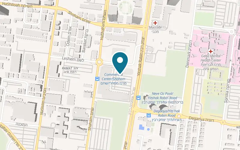 Map showing Shipudei Tzipora Petah Tikva at 10 Leshem Street, Yachin Center, Petah Tikva